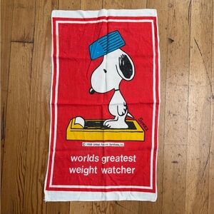 Vintage Snoopy Weight Watcher Linen Tea Towel